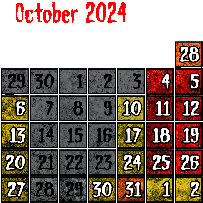 October 2024 Dates & Hours of Operation